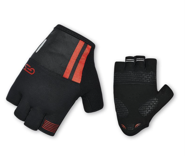 GESS COURSE MITTS L, BLACK/RED